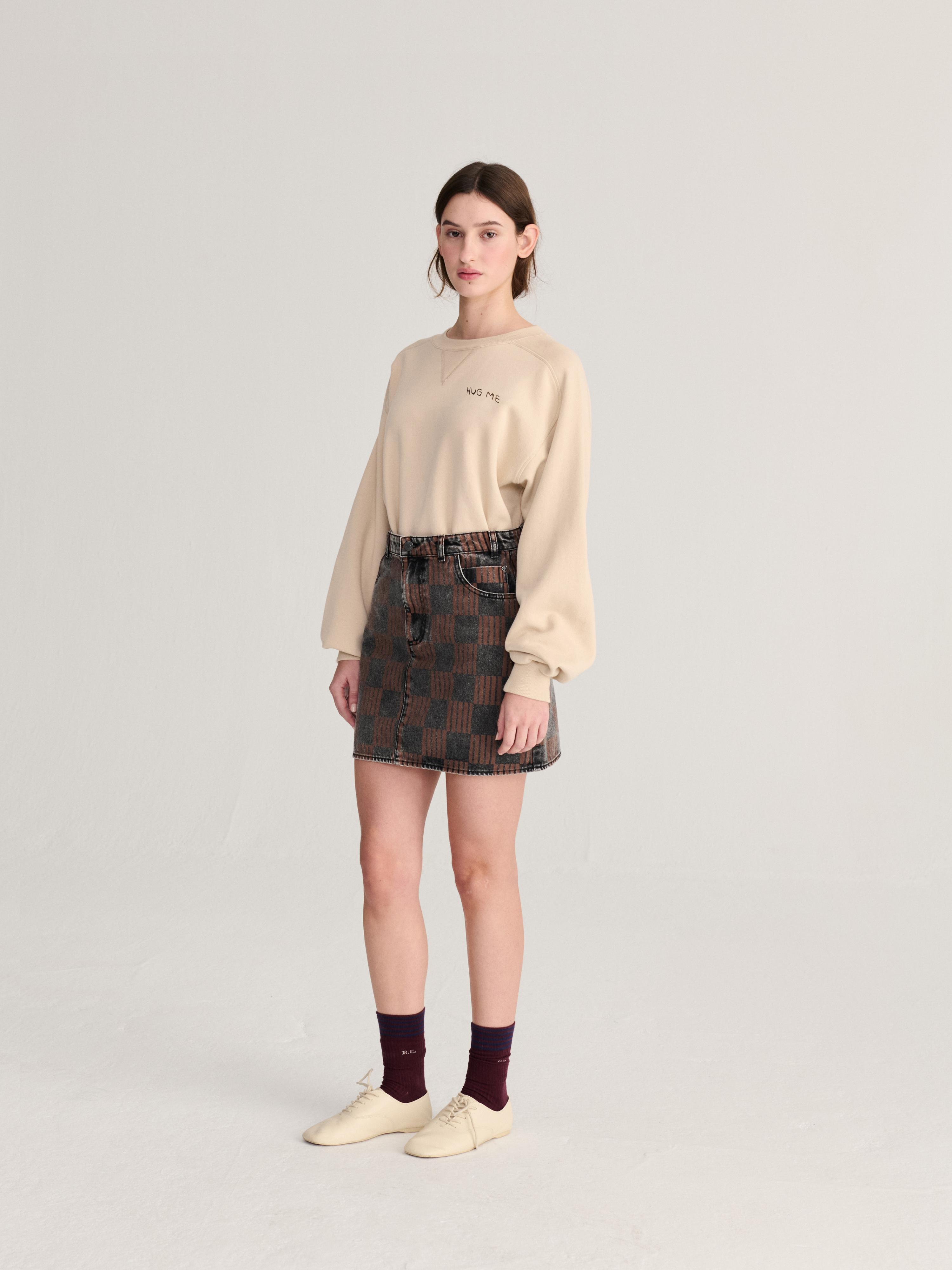 Bobo Choses Almost Moiré Denim Mini Skirt Damen Jeansrock grau